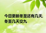 今日更新冬至还有几天,冬至几天交九