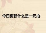 今日更新什么是一元拍