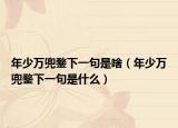 年少万兜鍪下一句是啥（年少万兜鍪下一句是什么）