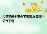 今日更新冬至会下雪吗,冬天哪个节气下雪