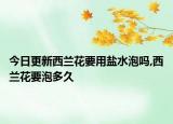 今日更新西兰花要用盐水泡吗,西兰花要泡多久