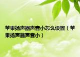 苹果扬声器声音小怎么设置（苹果扬声器声音小）