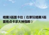 暗黑3画面卡住（在家玩暗黑3画面有点卡求大神指教）