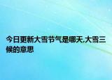 今日更新大雪节气是哪天,大雪三候的意思