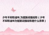 少年不知愁滋味,为赋新词强说愁（少年不知愁滋味为赋新词强说愁是什么意思）