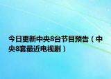 今日更新中央8台节目预告（中央8套最近电视剧）