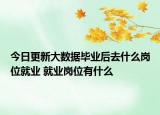 今日更新大数据毕业后去什么岗位就业 就业岗位有什么