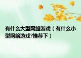 有什么大型网络游戏（有什么小型网络游戏?推荐下）