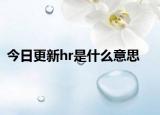 今日更新hr是什么意思