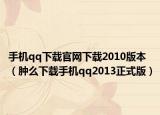 手机qq下载官网下载2010版本（肿么下载手机qq2013正式版）