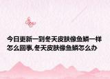 今日更新一到冬天皮肤像鱼鳞一样怎么回事,冬天皮肤像鱼鳞怎么办