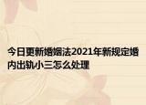 今日更新婚姻法2021年新规定婚内出轨小三怎么处理