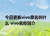 今日更新vivo原名叫什么 vivo名称简介