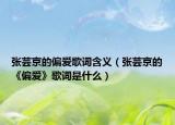 张芸京的偏爱歌词含义（张芸京的《偏爱》歌词是什么）