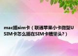 mac插sim卡（联通苹果小卡微型USIM卡怎么插在SIM卡槽里头?）