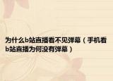 为什么b站直播看不见弹幕（手机看b站直播为何没有弹幕）