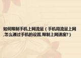 如何限制手机上网流量（手机用流量上网,怎么通过手机的设置,限制上网速度?）