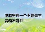 电脑里有一个不响是主音箱不响肿