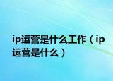 ip运营是什么工作（ip运营是什么）