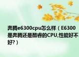 奔腾e6300cpu怎么样（E6300是奔腾还是酷睿的CPU,性能好不好?）
