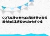 QQ飞车什么宠物加成最多什么套餐最有加成体验双倍体验卡多少钱