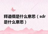 释道儒是什么意思（sdr是什么意思）