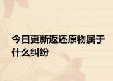 今日更新返还原物属于什么纠纷