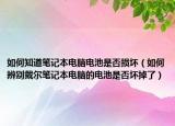如何知道笔记本电脑电池是否损坏（如何辨别戴尔笔记本电脑的电池是否坏掉了）