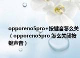 opporeno5pro+按键音怎么关（opporeno5pro 怎么关闭按键声音）