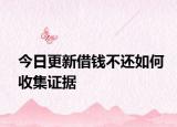 今日更新借钱不还如何收集证据