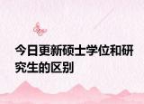 今日更新硕士学位和研究生的区别