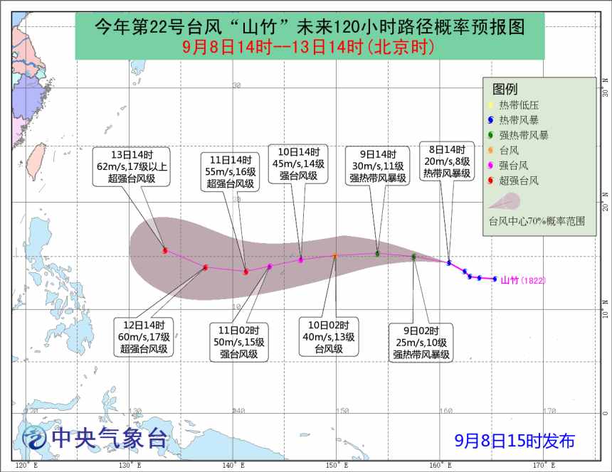 18级山竹基本确定，22号台风登陆我国概率高，但不要忘记“泰利”