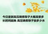 今日更新高压锅煮粽子大概需要多长时间能熟 高压锅煮粽子放多少水