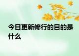 今日更新修行的目的是什么