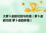 大萝卜皮的功效与作用（萝卜皮的功效 萝卜皮的妙用）