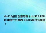 dn315是什么意思啊（dn315 PE80 80是什么意思 dn315是什么意思）