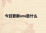 今日更新sns是什么