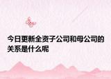 今日更新全资子公司和母公司的关系是什么呢