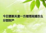 今日更新夫妻一方赌博离婚怎么分割财产