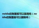 nvidia控制面板可以禁用吗（nvidia控制面板可以删除吗）