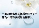一加7pro怎么关闭后台程序（一加7pro怎么关闭后台程序）