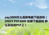 psp3000怎么连接电脑下载游戏（SNOY PSP3000 在哪下载游戏 肿么安装到PSP上）
