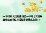 lol单排和灵活组排段位一样吗（英雄联盟现在的排位灵活组排是什么意思?）