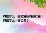 微信怎么一键清空所有朋友圈（微信怎么一键已读）