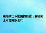 黑暗武士不能用的技能（黑暗武士不能转职么?）