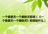 一个像夏天一个像秋天歌词（《一个像夏天一个像秋天》歌词是什么）