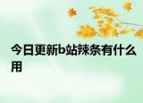 今日更新b站辣条有什么用
