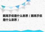 眼高手低是什么意思（眼高手低是什么意思）
