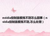 nvidia控制面板找不到怎么回事（nvidia控制面板找不到,怎么处理）