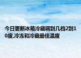 今日更新冰箱冷藏调到几档2到10度,冷冻和冷藏最佳温度